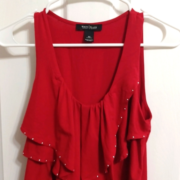 WHBM Roma-Red Ruffle Tank - Picture 3 of 4